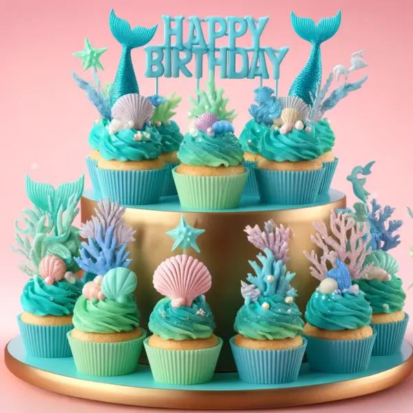 Tarta Cupcakes Tematica con Toppers 3D Personalizados